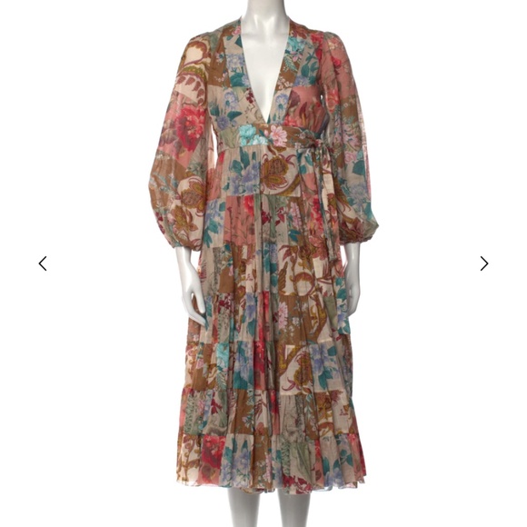 Zimmermann Floral Print Midi Length Dress XS - Picture 1 of 3